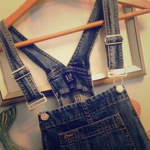 GAP denim overall shorts